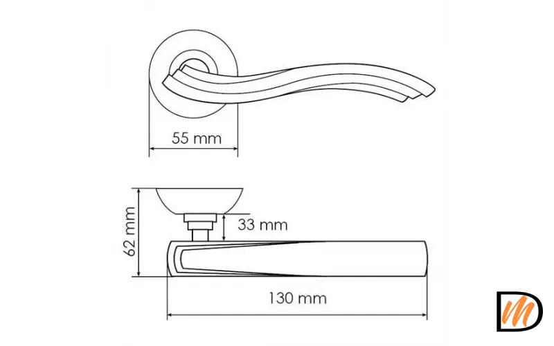 Ручка дверная МИРАЖ MH-14 MAB раздельная на круглой розетке цвет античная бронза, ЦАМ