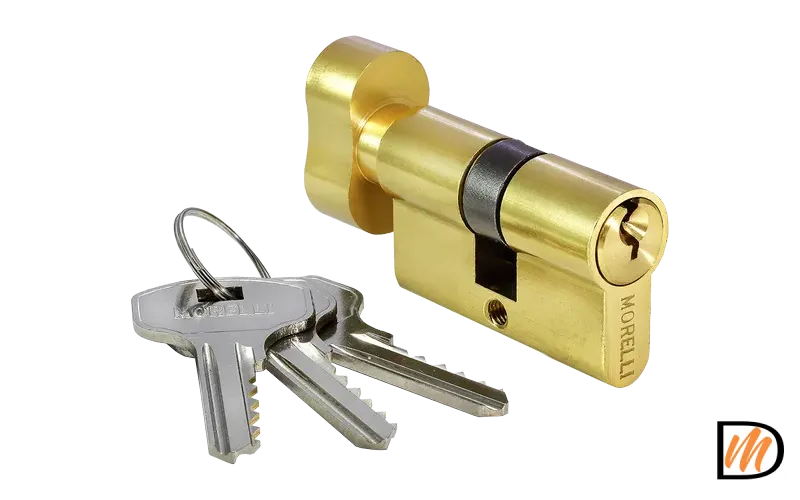 50CK PG, ключевой цилиндр с заверткой (50 мм), цвет - золото
