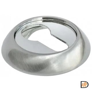 Накладка на замок MH-KH SN/CP круглая под евроцилиндр, цвет белый никель/хром