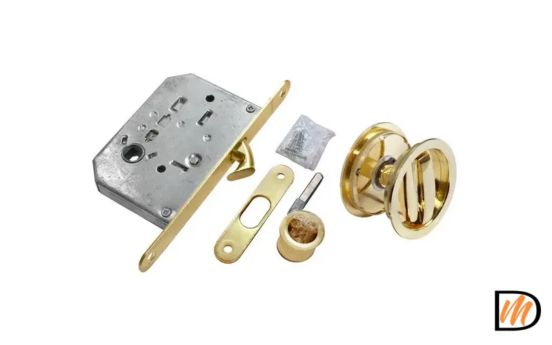 Комплект ручек для раздвижных дверей MHS-1 WC SG, цвет мат.золото, ЦАМ