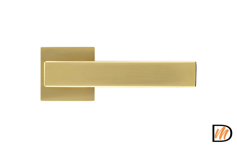 Ручка дверная LOT MH-56-S6 MSG раздельная на квадратной розетке 6 мм, цвет мат.сатин. золото, ЦАМ Light