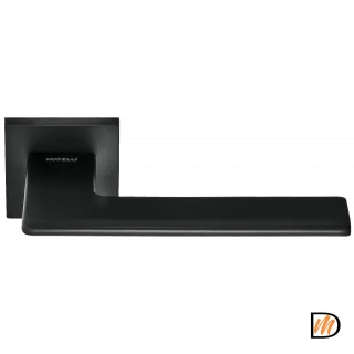 Ручка дверная PLATEAU MH-51-S6 BL на квадратной накладке, цвет черный, ЦАМ Light