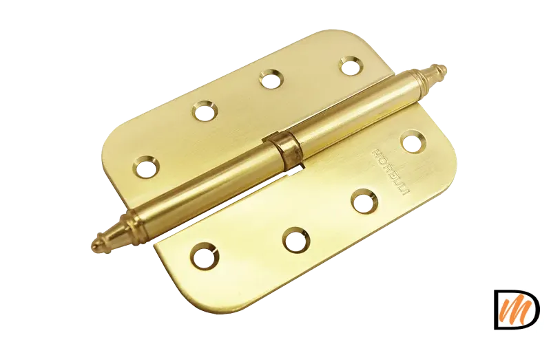 Петля разъемная MS-C 100X70X2.5 SG L левая с коронкой скругленная, врезная, цвет мат.золото, сталь