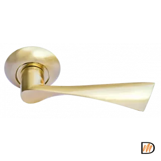 Ручка дверная КАПЕЛЛА MH-01 SG на круглом основании, цвет мат. золото
