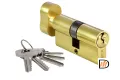 60CK PG, ключевой цилиндр с заверткой (60 мм), цвет - золото