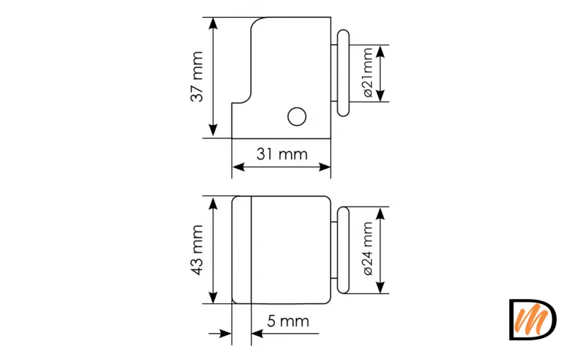Ограничитель двери MDS-2 BN магнитный, цвет черный никель