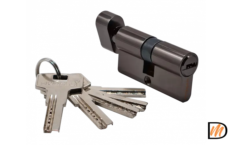 Ключевой цилиндр высокой секретности HS 60CK BN с заверткой (60мм), цвет - черный никель