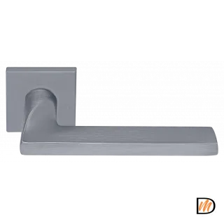 Ручка дверная KAFFEE MH-50-S6 SC раздельная на квадратной розетке, цвет матовый хром, ЦАМ Light