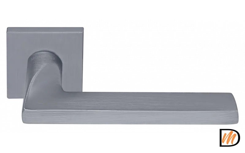 Ручка дверная KAFFEE MH-50-S6 SC раздельная на квадратной розетке, цвет матовый хром, ЦАМ Light