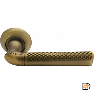 Ручка дверная HERMITAGE I MH-30 COF раздельная на круглом основании, цвет кофе, ЦАМ