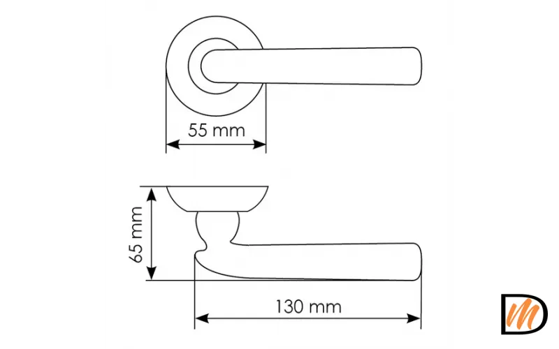 Ручка дверная HERMITAGE I MH-30 COF раздельная на круглом основании, цвет кофе, ЦАМ