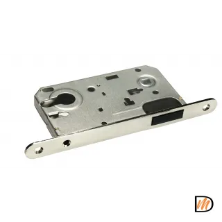 Замок межкомнатный MM 2085 SN магнитный под цилиндр, цвет бел.никель