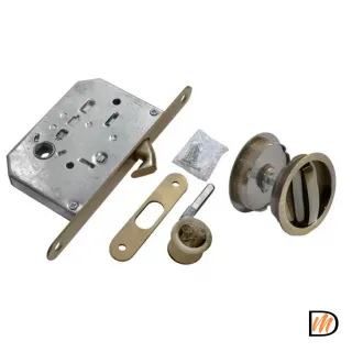 Комплект ручек для раздвижных дверей MHS-1 WC AB с замком, цвет бронза, ЦАМ