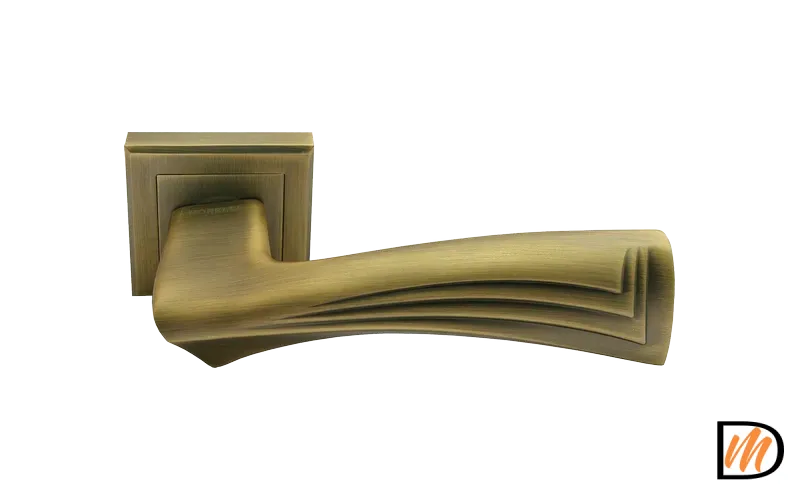 ВОЛНЫ, ручка дверная MH-34 COF-S, на квадратной накладке, цвет - кофе