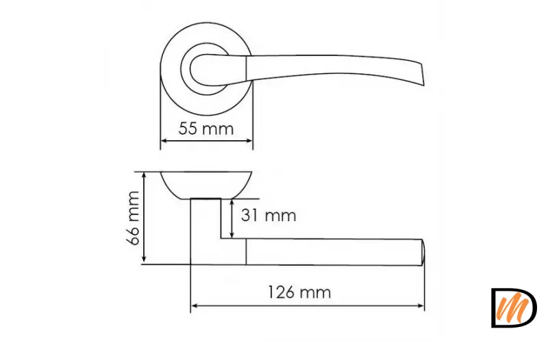 Ручка дверная ПИЗА MH-06 BL на круглой розетке, цвет черный, ЦАМ Light