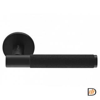 Ручка дверная AZRIELI MH-57-R6T BL раздельная на круглой розетке 6 мм, цвет чёрный, ЦАМ Light