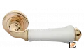 Ручка дверная UMBERTO MH-41-CLASSIC PG/W раздельная на круглой розетке, цвет золото/белый, ЦАМ
