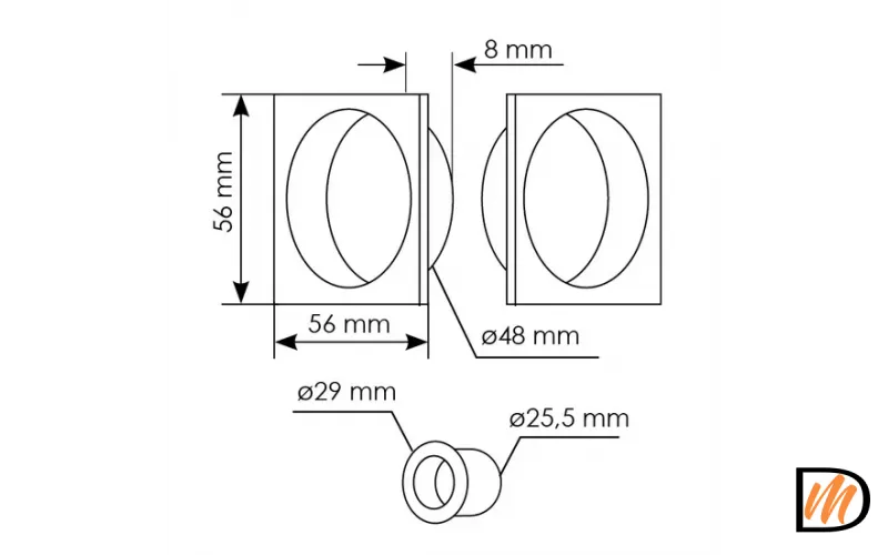 Ручка для раздвижных дверей MHS-2 AB, цвет античная бронза, ЦАМ