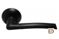 Ручка дверная ПИЗА MH-06 BL на круглой розетке, цвет черный, ЦАМ Light
