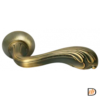 Ручка дверная DUCALE MH-24 COF раздельная на круглой розетке, цвет кофе, ЦАМ