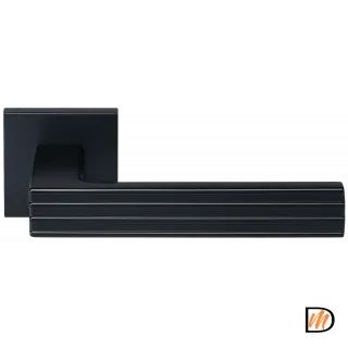Ручка дверная MAGLEV MH-52-S6 BL раздельная на квадратной розетке, цвет черный,ЦАМ Light