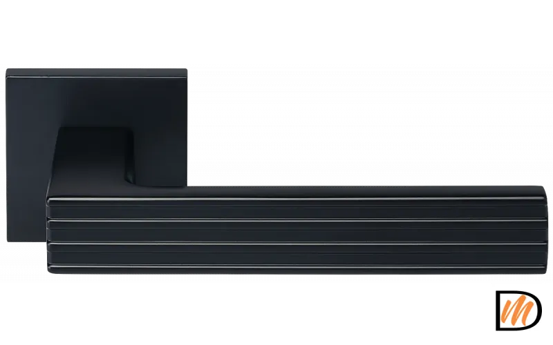 Ручка дверная MAGLEV MH-52-S6 BL раздельная на квадратной розетке, цвет черный,ЦАМ Light