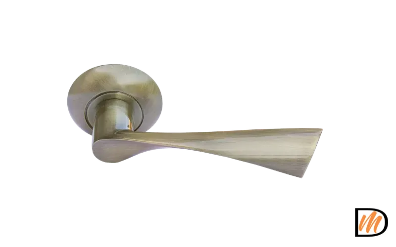 Ручка дверная КАПЕЛЛА MH-01 AB на круглом основании, цвет бронза, ЦАМ