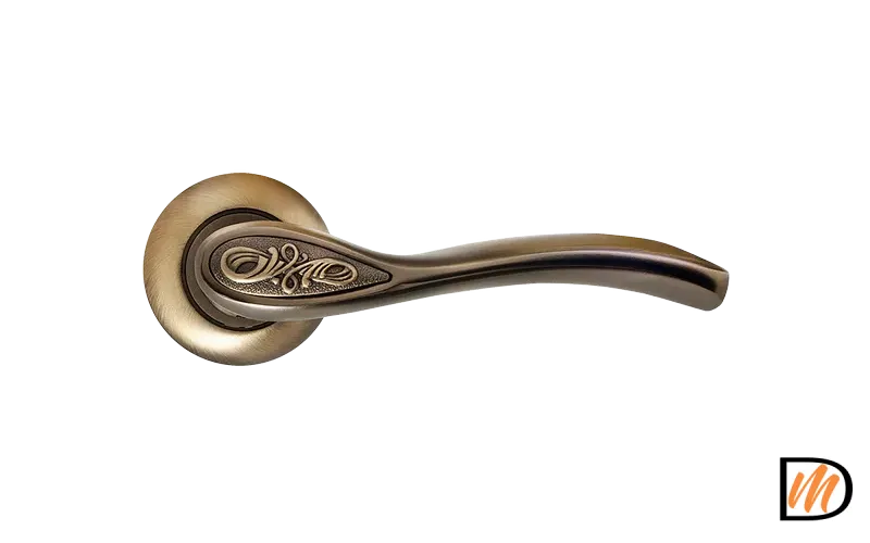 Ручка дверная CATHERINE MH-36 COF раздельная на круглом основании, цвет кофе, ЦАМ Light