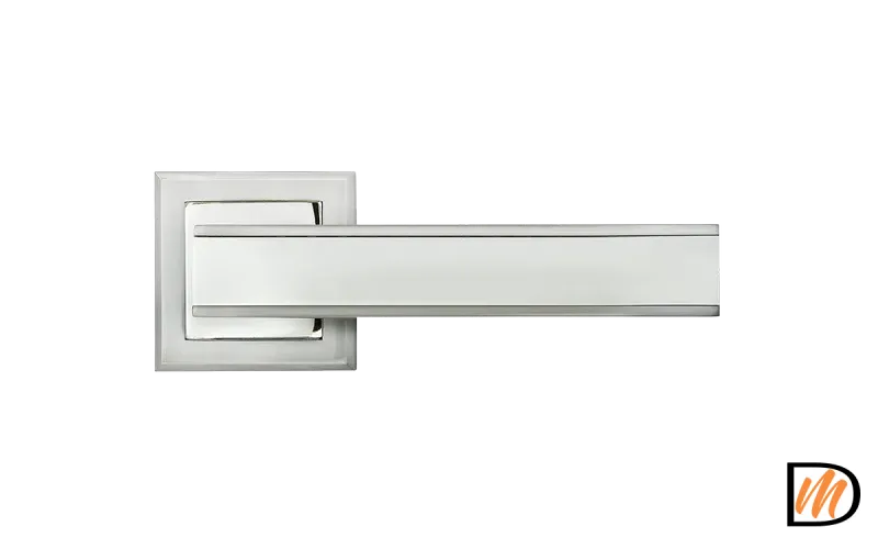 Ручка дверная DOMINION MH-40 SC/CP-S раздельная на квадратной розетке, цвет мат.хром/хром, ЦАМ Light