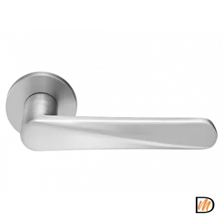 Ручка дверная CAYAN MH-58-R6 MSC раздельная на круглой розетке 6 мм, цвет-мат. сатин.хром, ЦАМ Light