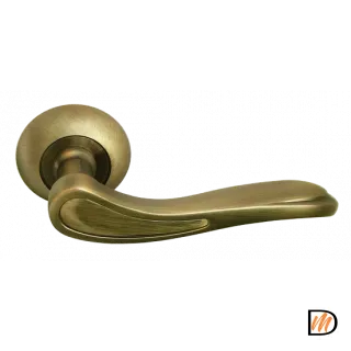 Ручка дверная LONDON EYE MH-26 MAB/AB раздельная на круглой розетке цвет бронза/античная, ЦАМ