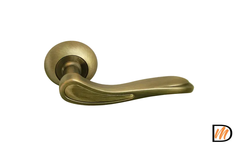 Ручка дверная LONDON EYE MH-26 MAB/AB раздельная на круглой розетке цвет бронза/античная, ЦАМ