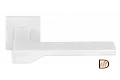 Ручка дверная PIERRES MH-49-S6 W раздельная на квадратной розетке, цвет белый, ЦАМ Light