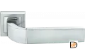 Ручка дверная W MH-27 SC/CP-S раздельная на квадратном основании, цвет матовый хром/хром, ЦАМ
