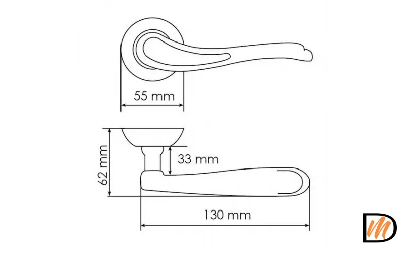 Ручка дверная LONDON EYE MH-26 MAB/AB раздельная на круглой розетке цвет бронза/античная, ЦАМ