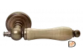 Ручка дверная MART MH-42-CLASSIC OMB/CH раздельная на круглой розетке цвет старая матовая бронза/шампань, ЦАМ