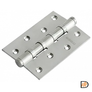 Петля карточная латунная универсальная MBU 100X70X3-4BB SN , врезная, цвет белый никель