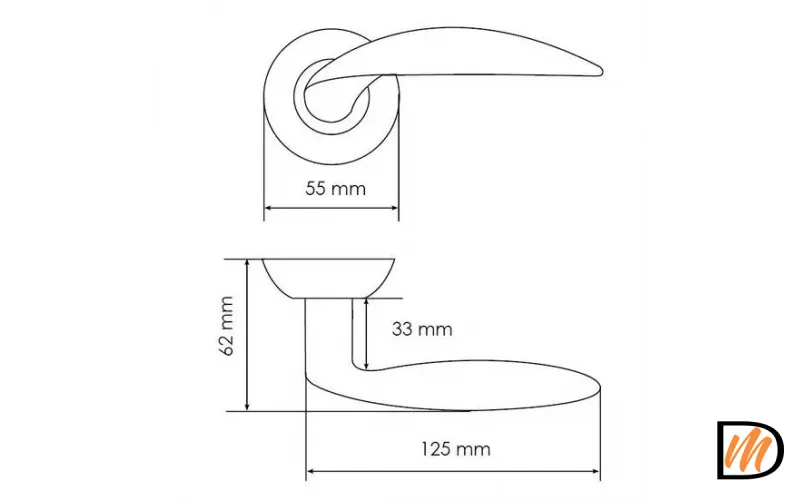Ручка дверная ПОРТАЛ MH-07 SN раздельная на круглой розетке, цвет белый никель, ЦАМ