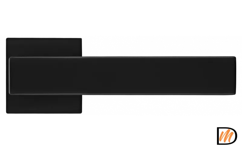 Ручка дверная LOT MH-56-S6 BL раздельная на квадратной розетке 6 мм, цвет черный, ЦАМ Light