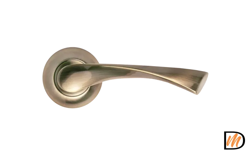 Ручка дверная КАПЕЛЛА MH-01 AB на круглом основании, цвет бронза, ЦАМ