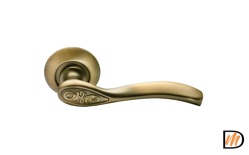 Ручка дверная CATHERINE MH-36 COF раздельная на круглом основании, цвет кофе, ЦАМ Light