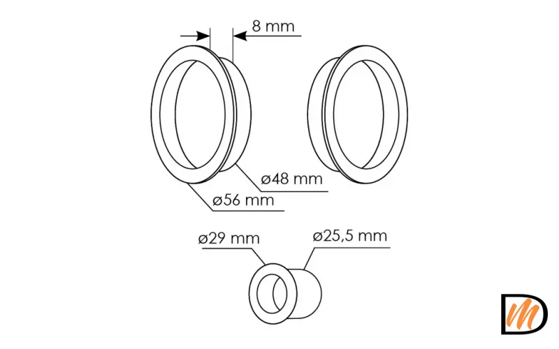 Ручка для раздвижных дверей MHS-1 AB, цвет бронза, ЦАМ