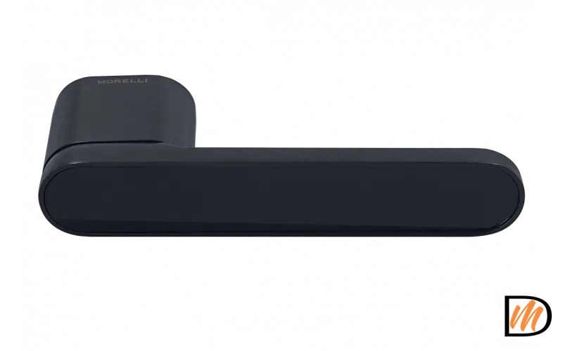 Ручка дверная MARACANA MH-62-R50 BL на скрытой овальной розетке с фиксатором, цвет черный, ЦАМ Light