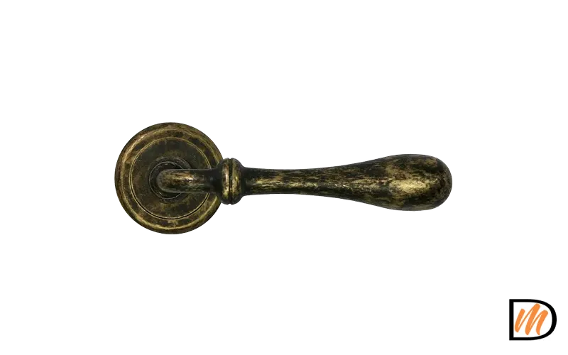 Ручка дверная MARY CC-2 OBA раздельная на круглой розетке цвет античная бронза, латунь