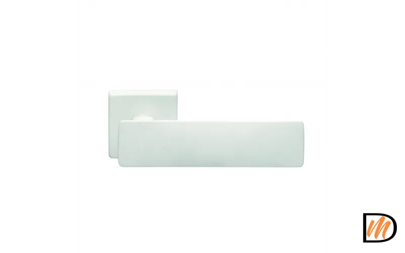 Ручка дверная SPACE S5 BIA раздельная на квадратной розетке, цвет белый, ЦАМ