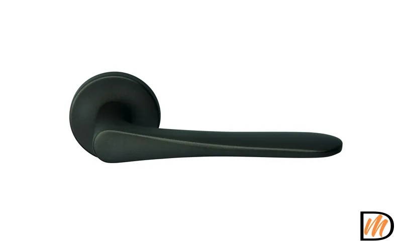 Ручка дверная AULA R5 ANT раздельная на круглой розетке, цвет антрацит, ЦАМ