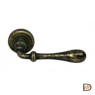 Ручка дверная MARY CC-2 OBA раздельная на круглой розетке цвет античная бронза, латунь