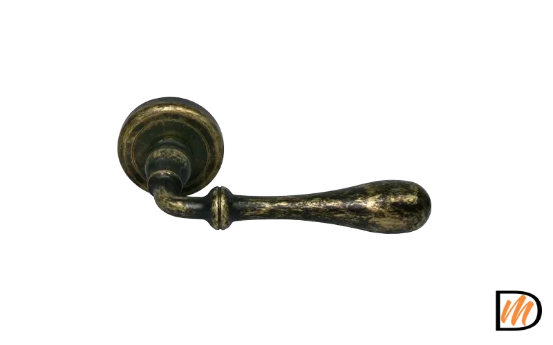 Ручка дверная MARY CC-2 OBA раздельная на круглой розетке цвет античная бронза, латунь