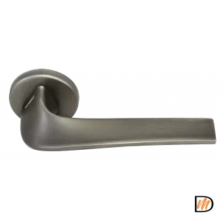 Ручка дверная COMETA ANT раздельная на круглой розетке, цвет антрацит, ЦАМ