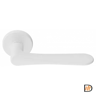 Ручка дверная AULA R5 BIA раздельная на круглом основании 7мм, цвет белый, ЦАМ